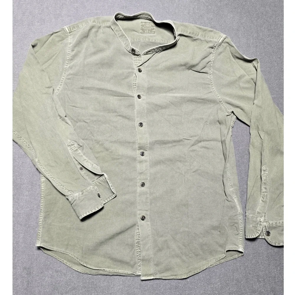 Abercrombie & Fitch Mens XL Olive Green Button Up Long Sleeve Shirt Casual